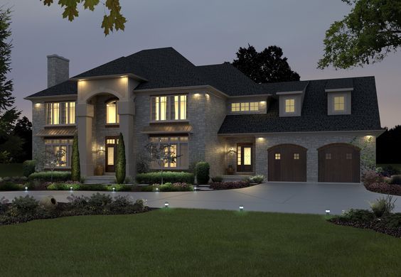 modern home at night