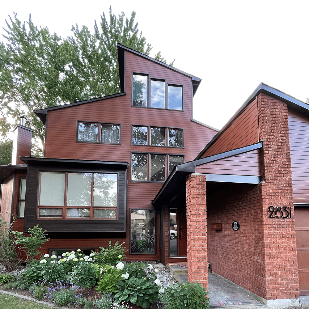 car in front of the house