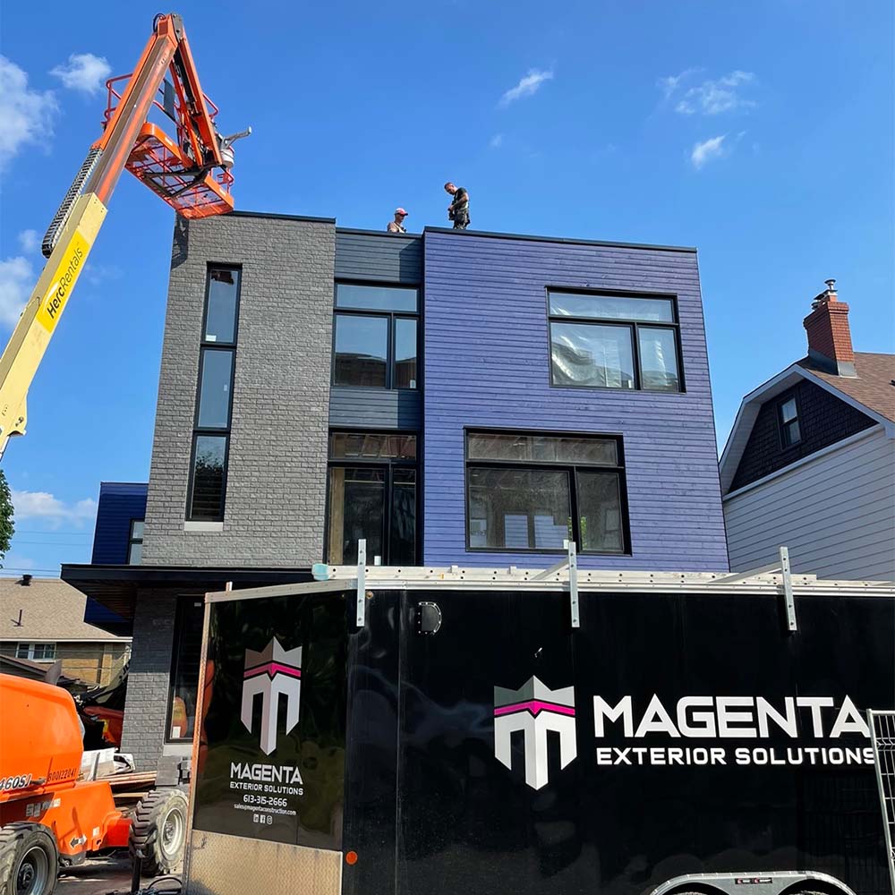 car in front of the house